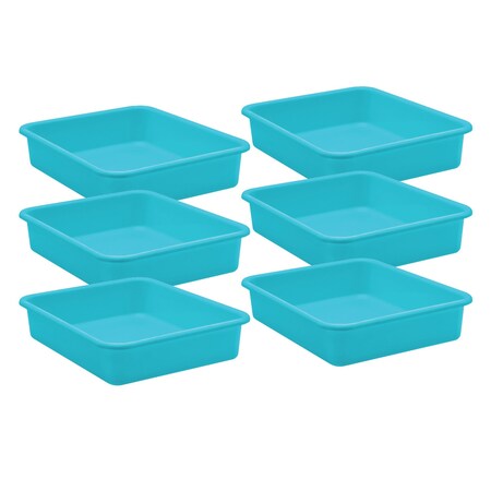 Teacher Created Resources Storage Bin, Plastic, Teal, 6 PK 20435